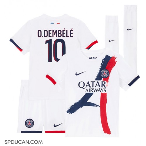 Dječji Nogometni Dres Paris Saint-Germain Ousmane Dembele #10 Gostujuci 2025-26 Kratak Rukav (+ Kratke hlače)